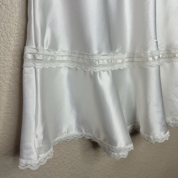 Valentino Intimio Vintage White Half Slip Small 25” Satin Lace Hem - Picture 3 of 5